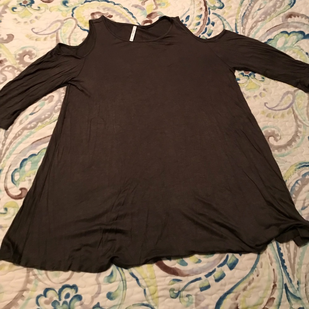 Green Cold Shoulder Top